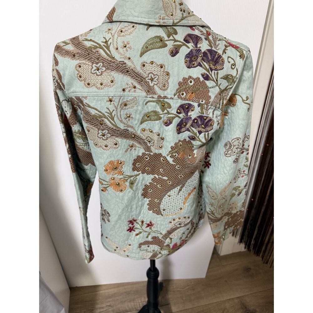 Coldwater Creek VTG Boho Floral Tapestry Embroidered Small Jacket - Picture 3 of 10